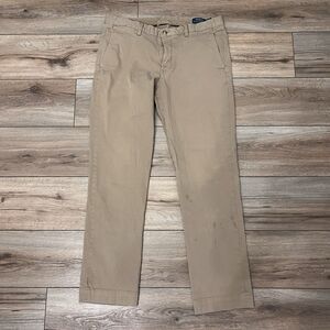 Polo Ralph Lauren Pants Tan Brown Chino Stretch Straight Fit Men's 35x32 (36x31)